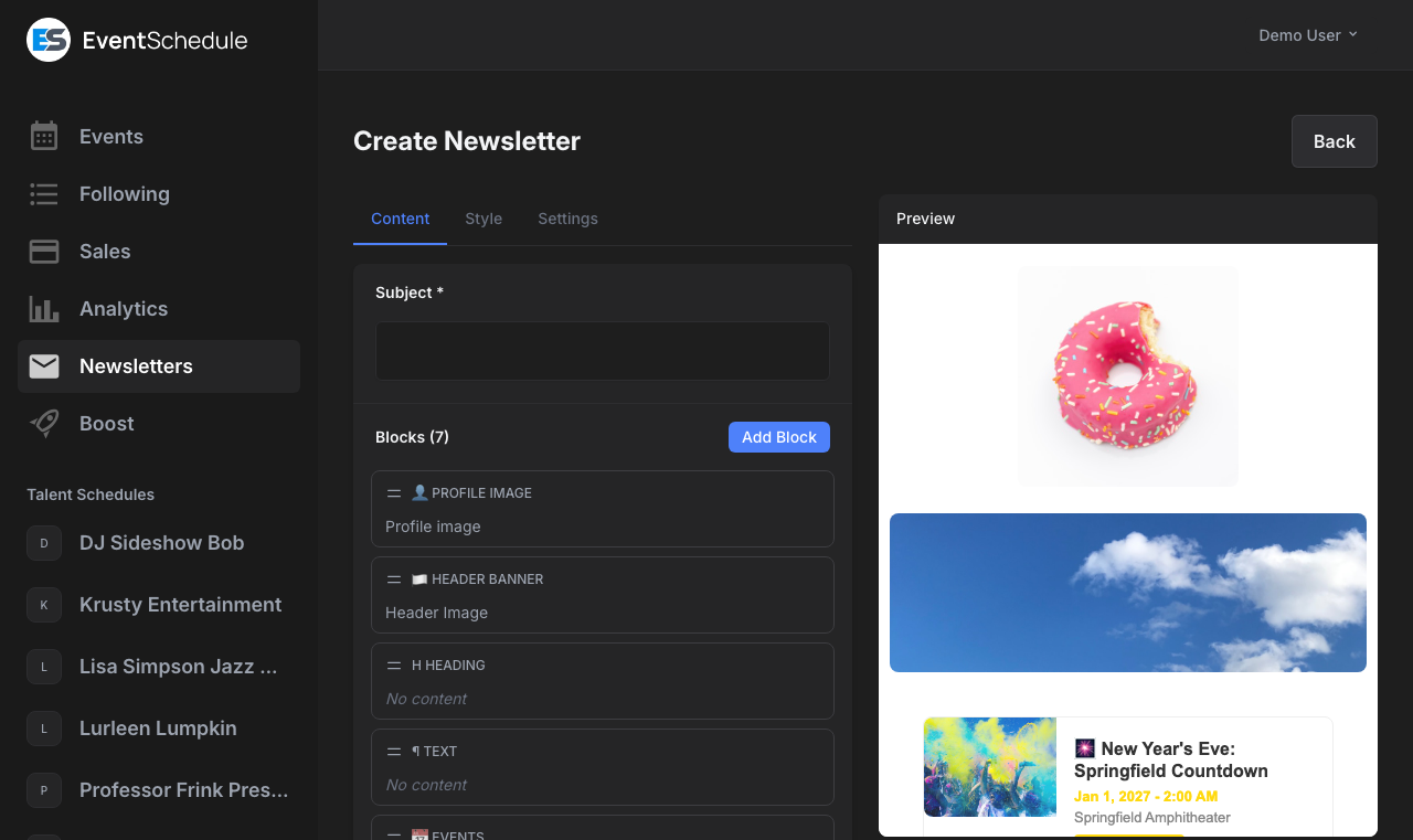 Newsletter builder